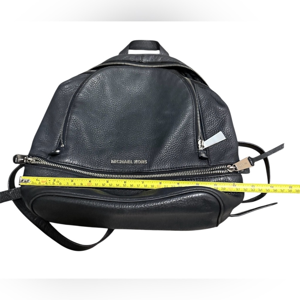 Michael Kors Rhea medium zip top leather pebbled backpack - Picture 12 of 13